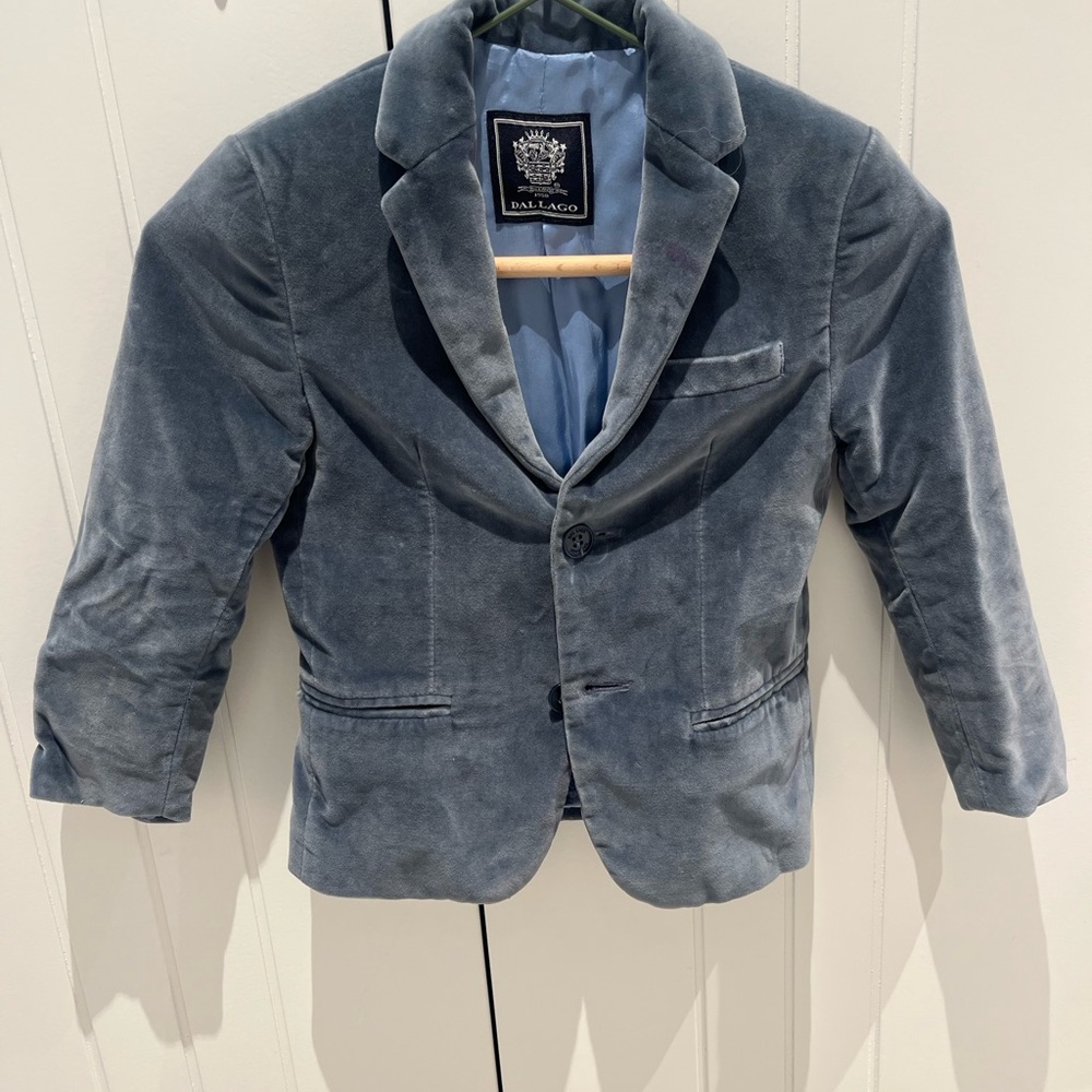 Elegant Kids Velvet Blazer in Blue